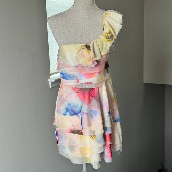 JILL STUART Stunning Teared One Shoulder Cocktail Dress - Size 6 - Picture 1 of 7